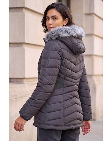 Roman Faux Fur Hooded Quilt Coat
