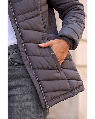 Roman Faux Fur Hooded Quilt Coat