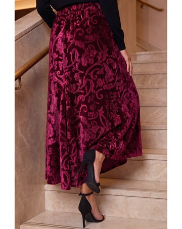 Roman Patterned Velvet Skirt
