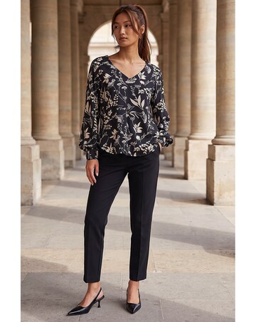 Roman Floral Puff Print Stretch Shirt