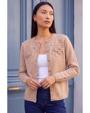 Roman Floral Corsage Cardigan