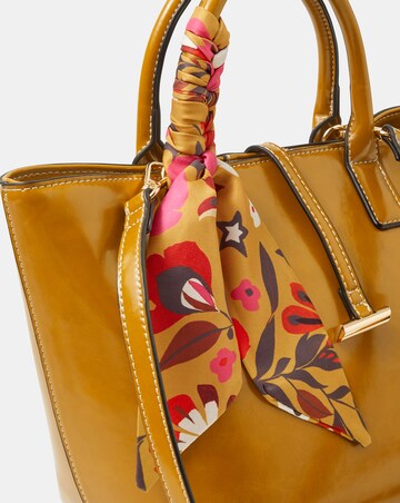 Accessorize Floral Scarf Patent Handbag