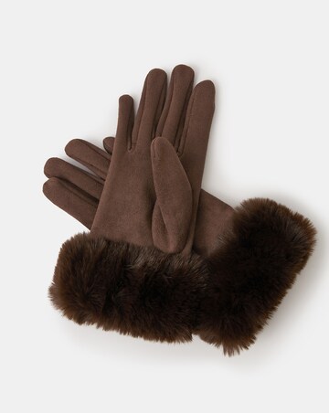 Accessorize Fluffy Faux Suede Gloves