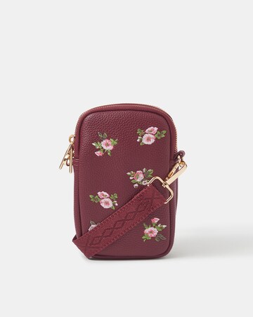 Accessorize Floral Embroidered Phone Bag