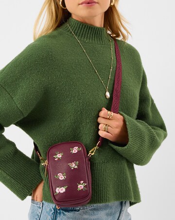 Accessorize Floral Embroidered Phone Bag