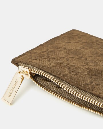 Accessorize Embossed Suede Card Holder