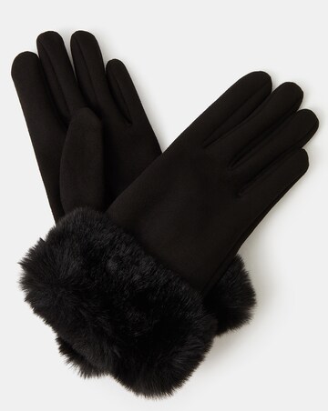Accessorize Fluffy Faux Suede Gloves