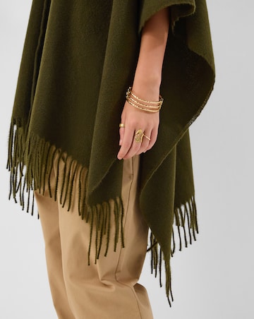 Accessorize Fringe Knit Poncho