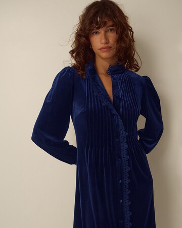 Monsoon Pip Pinktuck Velvet Midi Dress