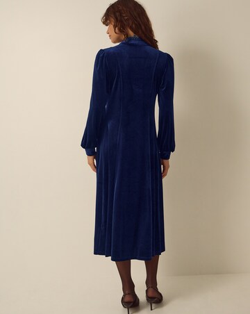 Monsoon Pip Pinktuck Velvet Midi Dress