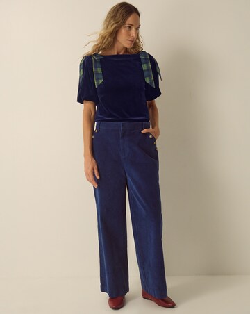Monsoon Vittoria Tartan Bow Velvet Top