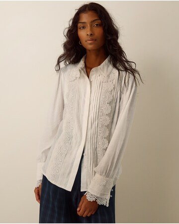 Monsoon Janine Pintuck Lace Floral Shirt