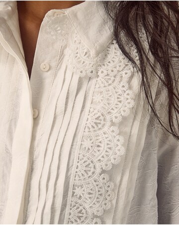 Monsoon Janine Pintuck Lace Floral Shirt