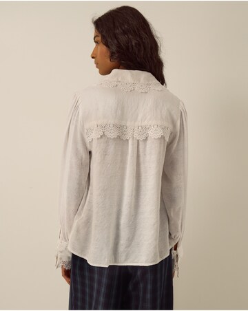 Monsoon Janine Pintuck Lace Floral Shirt