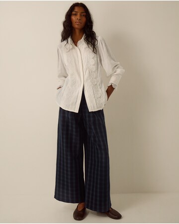 Monsoon Janine Pintuck Lace Floral Shirt