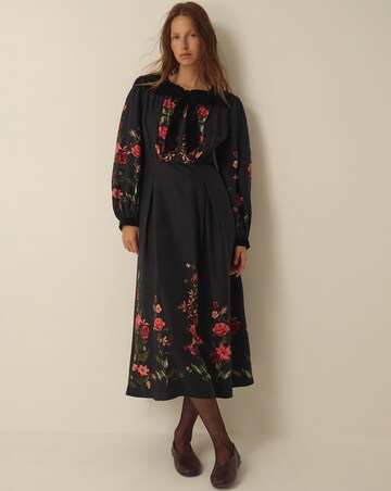 Monsoon Camille Velvet Bow Floral Dress