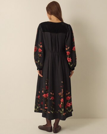 Monsoon Camille Velvet Bow Floral Dress