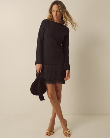 Monsoon Fina Knitted Fringe Mini Dress