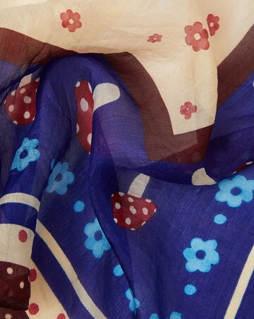 Monsoon Harlow Mushroom Print Silk Scarf