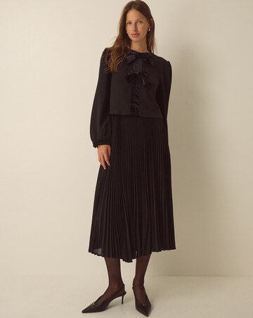 Monsoon Emilee Velvet Bow Pleated Dress