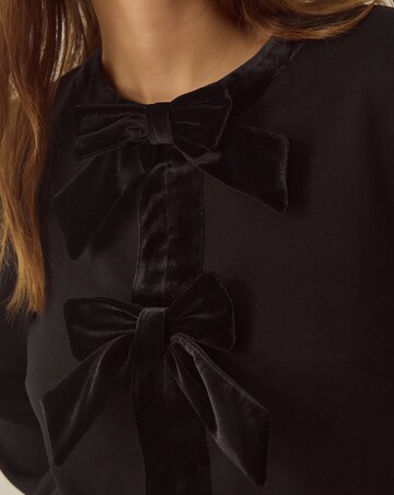 Monsoon Emilee Velvet Bow Pleated Dress