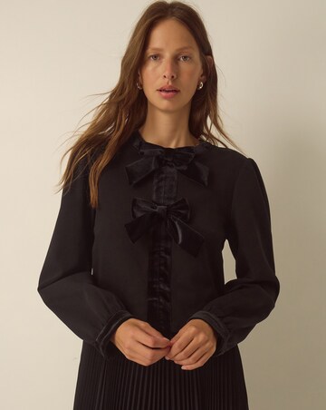 Monsoon Emilee Velvet Bow Pleated Dress