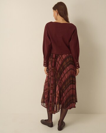 Monsoon Melinda Check Pleated Midi Dress
