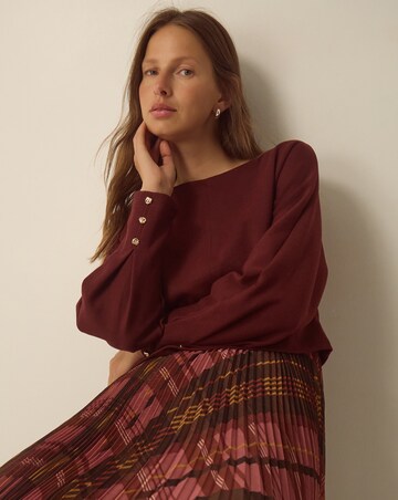 Monsoon Melinda Check Pleated Midi Dress