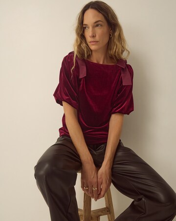 Monsoon Vittoria Bow Velvet Top