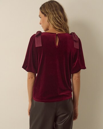 Monsoon Vittoria Bow Velvet Top