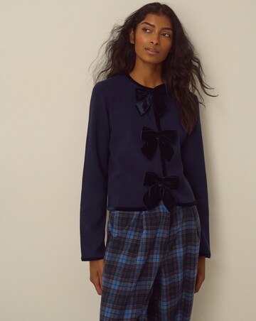 Monsoon Belinda Velvet Bow Cardigan