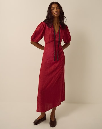 Monsoon Tiana Collared Jacquard Dress