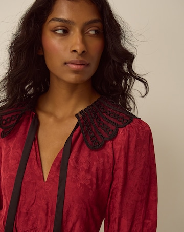 Monsoon Tiana Collared Jacquard Dress