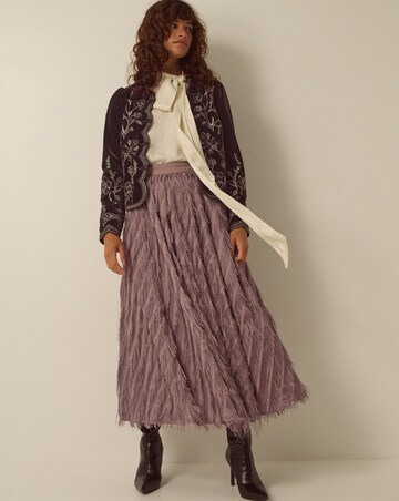 Monsoon Fayana Fringe A-Line Midi Skirt
