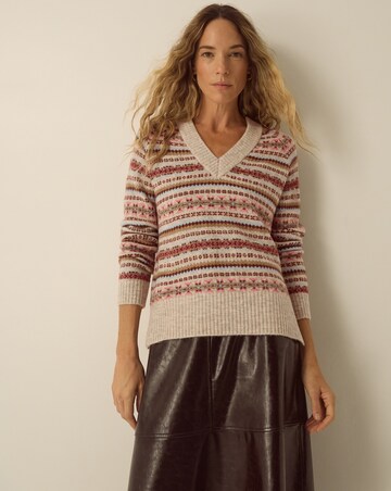 Monsoon Fara V-Neck Fair Isle Jumper