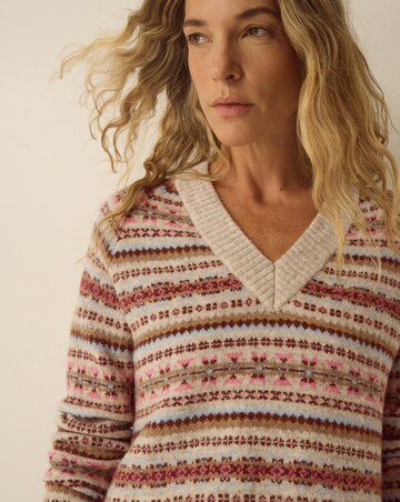 Monsoon Fara V-Neck Fair Isle Jumper