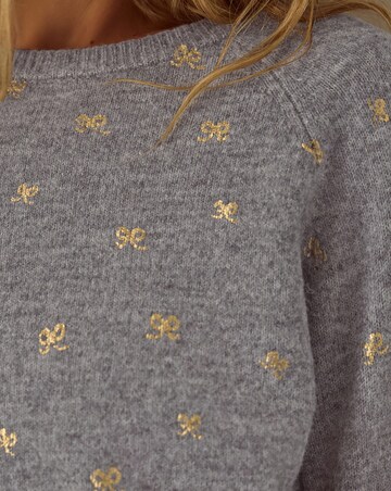 Monsoon Fee Foil Bow Crew Neck Jumper