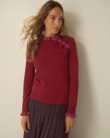 Monsoon Cleo Check Frill Jumper