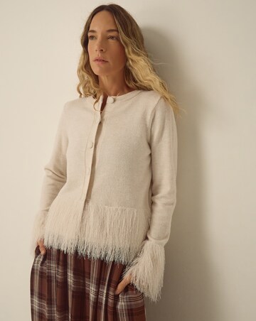 Monsoon Fina Fringe Crew Neck Cardigan