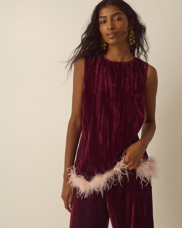 Monsoon Emma Feather Crushed Velvet Top