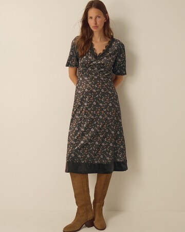 Monsoon Carly Floral Velvet Midi Dress