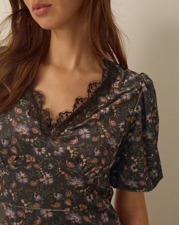 Monsoon Carly Floral Velvet Midi Dress