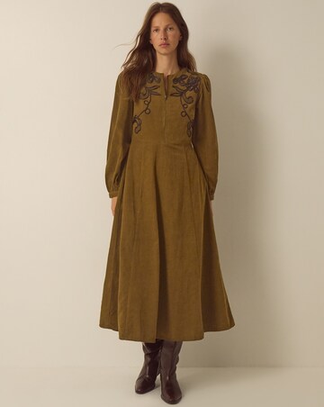 Monsoon Edie Embroidered Corduroy Dress