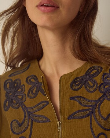 Monsoon Edie Embroidered Corduroy Dress
