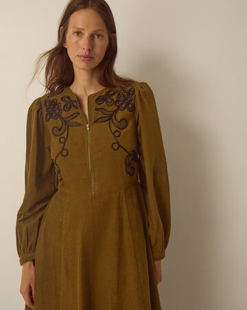 Monsoon Edie Embroidered Corduroy Dress