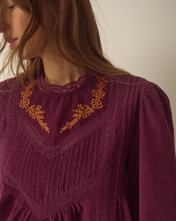 Monsoon Tyra Embroidered Corduroy Top