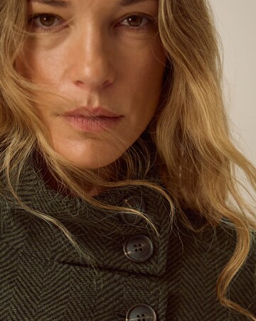 Monsoon Pip Funnel Neck Herringbone Coat
