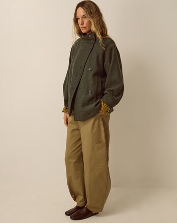 Monsoon Pip Funnel Neck Herringbone Coat