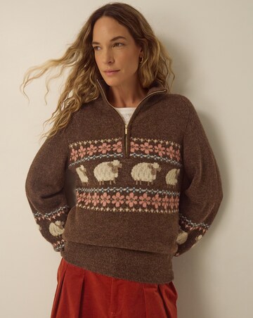 Monsoon Shona Half Zip Sheep Jumper