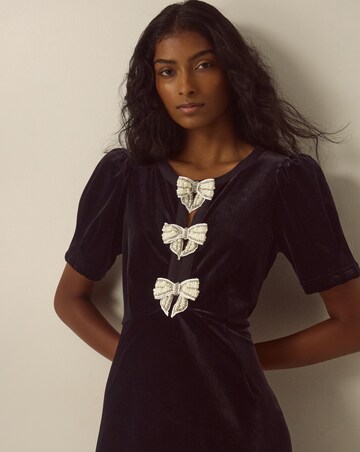 Monsoon Bella Bow Velvet Dress